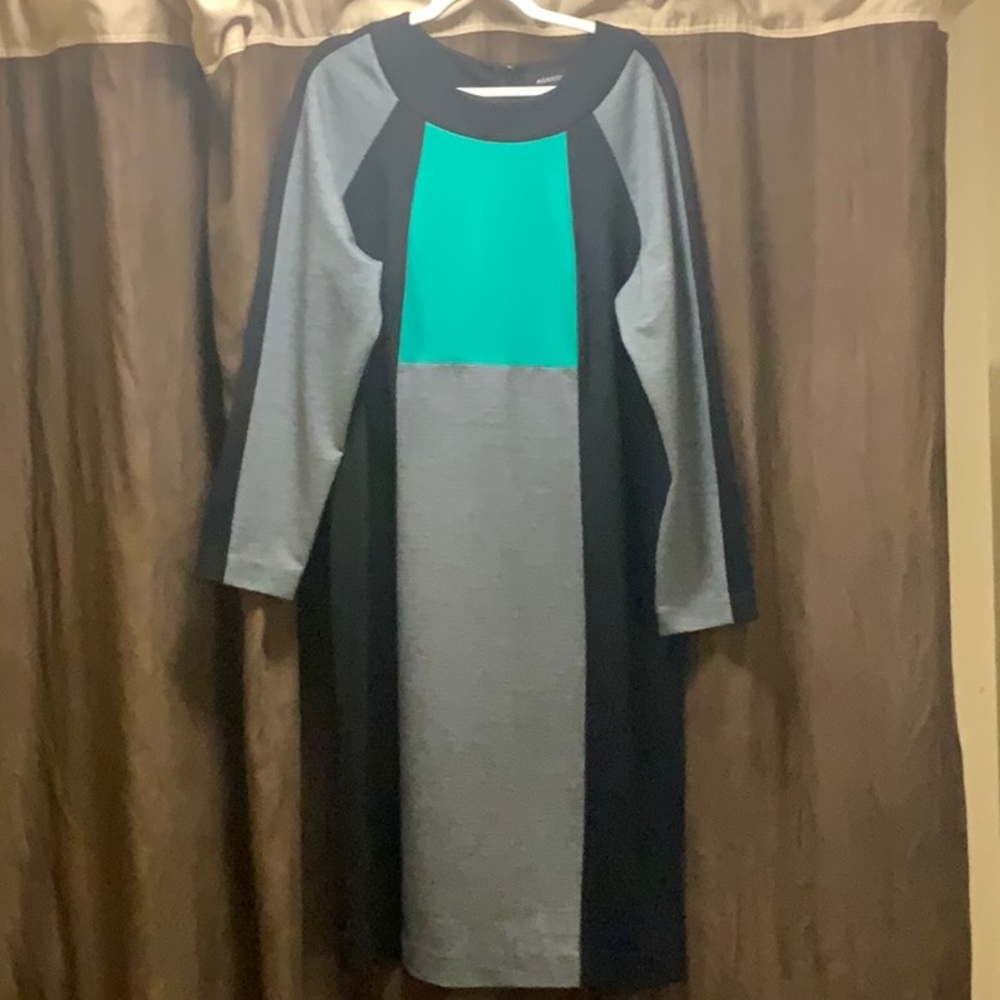 Ashro Dress Green black Grey. Long sleeves (18) NWOT